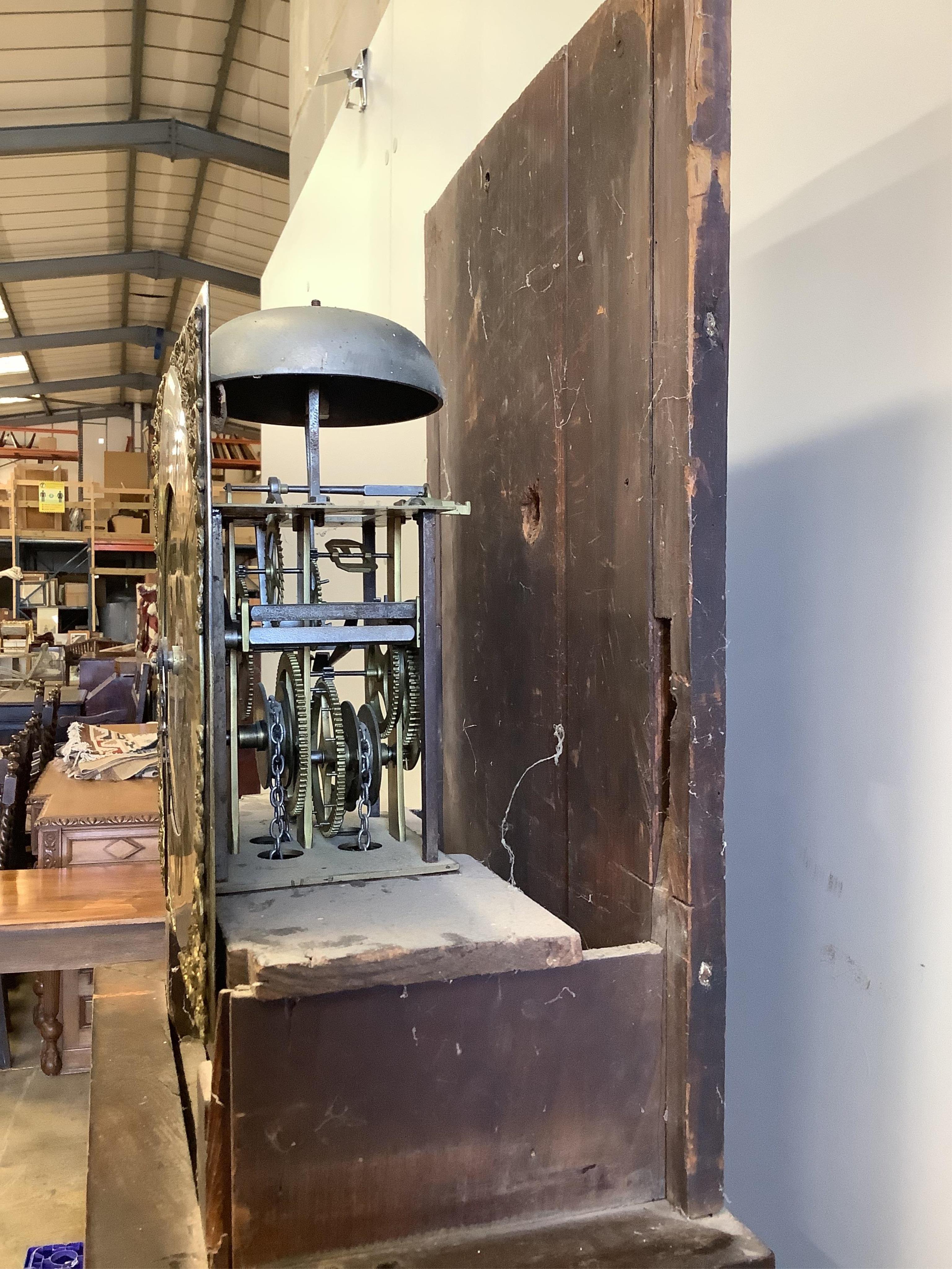 An 18th century mahogany thirty hour longcase clock, the 10.5in. brass dial marked Jordan Stadhampton, height 194cm. Condition - fair